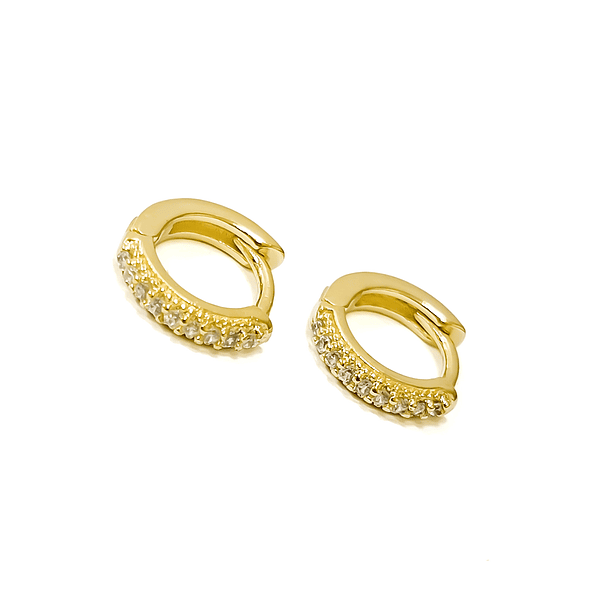 Aros Argolla Niña Cintillo Micro Circón Enchapado Oro 18K 3