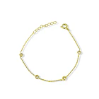 Pulsera 4 Circones Cadena Eslabón Enchapado Oro 18K 3