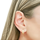 Aros Argolla 3 líneas Circón Blanco Enchapado Oro 18K 7