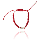 Pulsera Medalla Virgen De Los Rayos  Plata Fina 925 Cristal Cordón Rojo 1