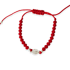 Pulsera Medalla Virgen De Los Rayos  Plata Fina 925 Cristal Cordón Rojo 3