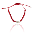 Pulsera Medalla Virgen De Guadalupe Plata Fina 925 Cristal Cordón Rojo 1