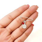 Prendedor Bebé San Benito Cristal Rojo Alfiler Enchapado En Plata 2