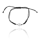 Pulsera Medalla San Benito Plata Fina 925 Cordón Negro Tejido 1