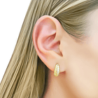 Aros Argolla Bote Estriado Enchapada Enchapado Oro 18K  2