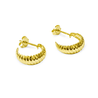 Aros Argolla Bote Estriado Enchapada Enchapado Oro 18K  3