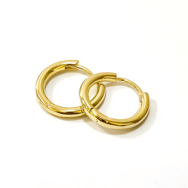Aros Argollas Bisagra Enchapado Oro 18K 10