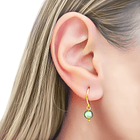 Aros Argolla Shellpearl Verde 6mm Enchapado Oro 18K 2