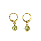 Aros Argolla Shellpearl Verde 6mm Enchapado Oro 18K 3
