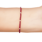 Pulsera Rubí Facetada 2mm Bolitas Plata Fina 925 2