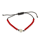 Pulsera Medalla San Benito Plata Fina 925 Cristal Cordón Negro 1