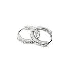 Aros Argolla 1 Línea Circón Blanco 14mm Plata Fina 925  1