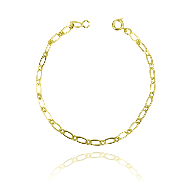 Pulsera Eslabón Ovalado Enchapado Oro 18 K 