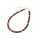 Pulsera Granate 3mm Bolita Enchapado Oro 18K 3