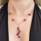 Collar Coral Chip Corbatero Hilos Enchapado Oro 18K 2