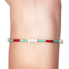 Pulsera Mix Turquesa Perla Cristal Rojo Enchapado Oro 18K 2