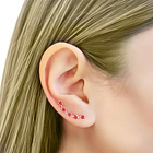 Aros Trepadores 5 Strass Rojo Plata Fina 925 2