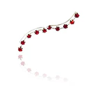 Aros Trepadores 5 Strass Rojo Plata Fina 925 3