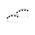 Aros Trepadores 5 Strass Negro Plata Fina 925 3