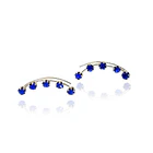 Aros Trepadores 5 Strass Azul Plata Fina 925 1