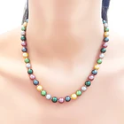 Collar Shellpearl 8mm Verde Amarillo Rosa Gris Plata Fina 925 2