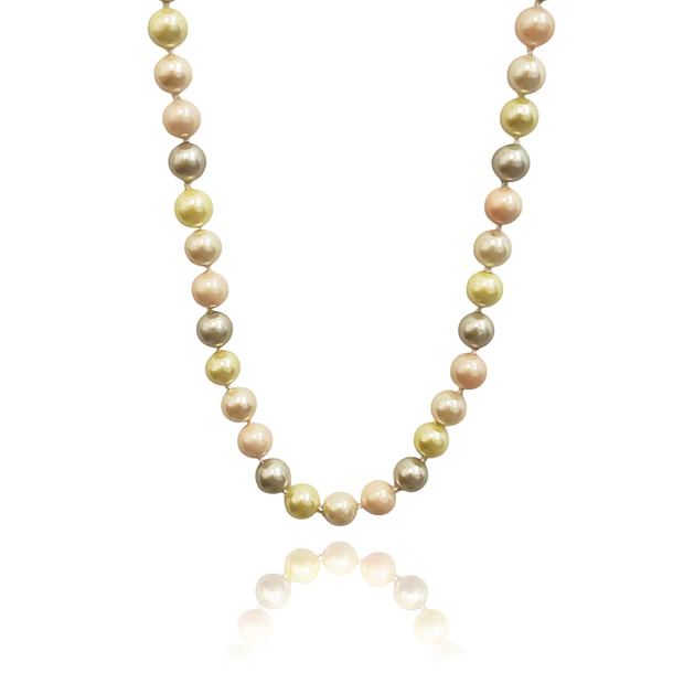 Collar Perlas Shellpearl 8mm Rosa Gris Crema Plata Fina 925 3