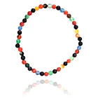 Pulsera Ágata Colores 4mm Elasticada 1