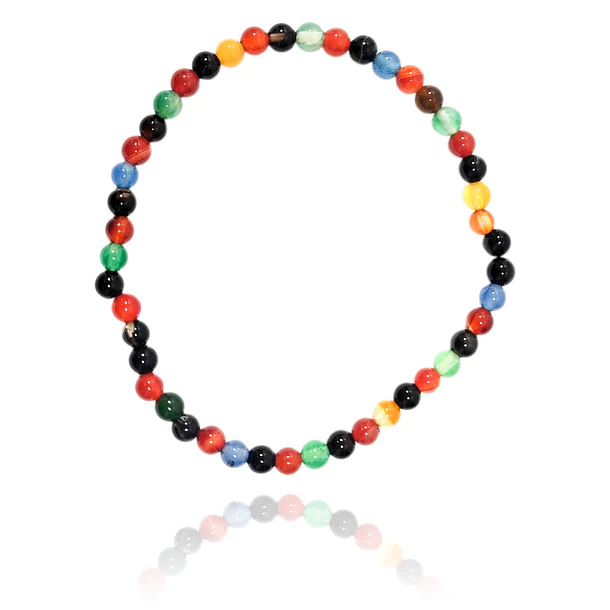Pulsera Ágata Colores 4mm Elasticada
