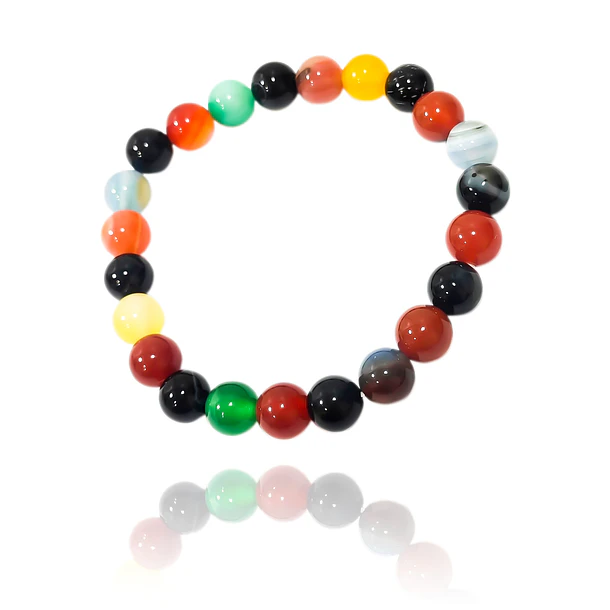 Pulsera Ágata Colores 8mm Elasticada