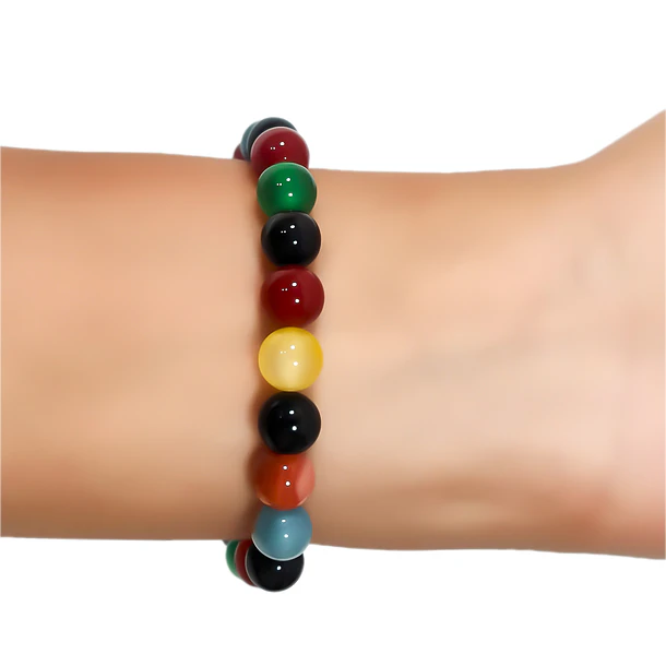 Pulsera Ágata Colores 8mm Elasticada