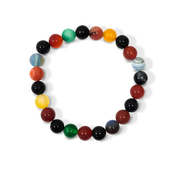 Pulsera Ágata Colores 8mm Elasticada 3