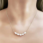 Collar Perla De Río Cadena Eslabón Enchapado Oro 18K 2