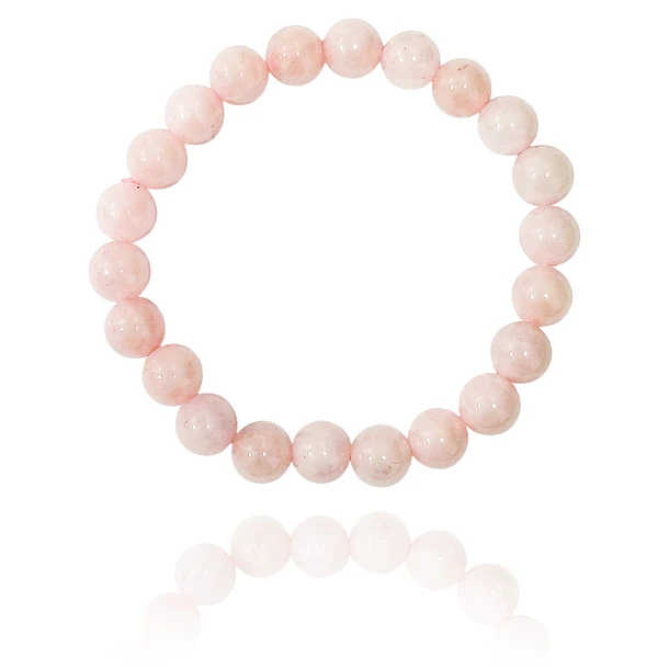 Pulsera Cuarzo Rosa 8mm Elásticada 