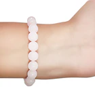 Pulsera Cuarzo Rosa 8mm Elásticada  2
