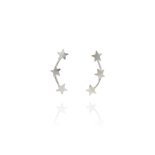 Aros Trepadores 3 Estrellas Plata Fina 925 1