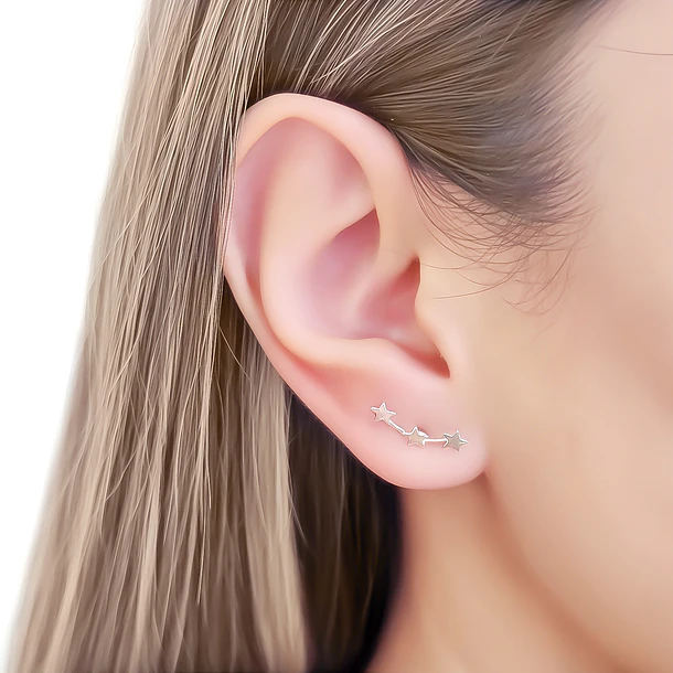 Aros Trepadores 3 Estrellas Plata Fina 925 2