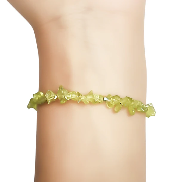 Pulsera Peridot Chip Enchapado Oro 18K 2