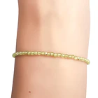 Pulsera Peridot Facetado 2mm Enchapado Oro 18K 2
