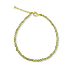 Pulsera Peridot Facetado 2mm Enchapado Oro 18K 3