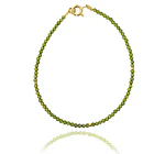 Pulsera Cristal Verde Olivo Enchapado Oro 18K 1