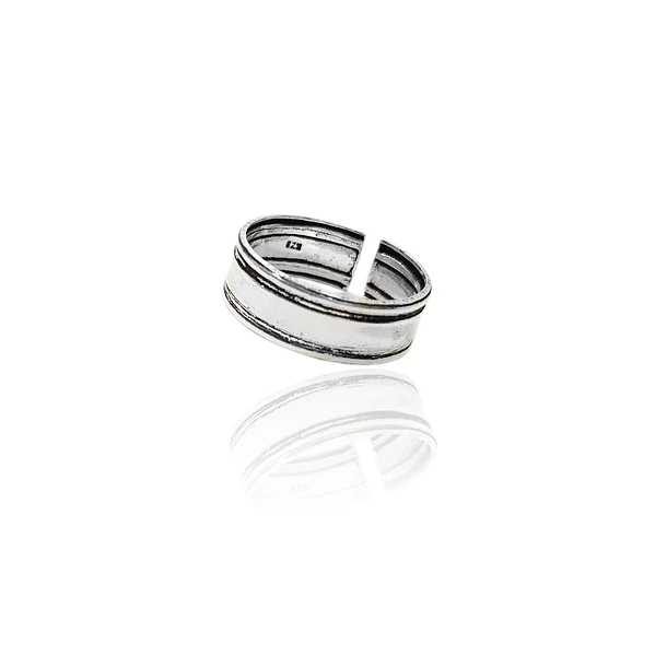Anillo Midi Liso 2 Líneas Plata Fina 925 1