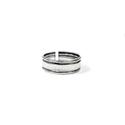 Anillo Midi Liso 2 Líneas Plata Fina 925 3