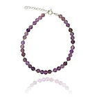 Pulsera Amatista Facetada 4mm Bolita Plata Fina 925 1