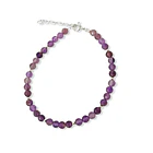 Pulsera Amatista Facetada 4mm Bolita Plata Fina 925 3