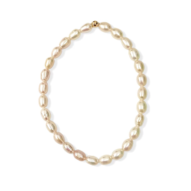 Pulsera Perla De Río Arlargada Bola Enchapado Oro 18K Elasticada 3