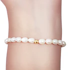 Pulsera Perla De Río Arlargada Bola Enchapado Oro 18K Elasticada 2