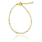 Pulsera Perla De Río Mini Alargada Enchapado Oro 18K 1