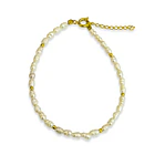 Pulsera Perla De Río Mini Alargada Enchapado Oro 18K 3