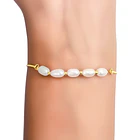 Pulsera Perla De Río Veneciana Enchapado Oro 18K Adaptable 2