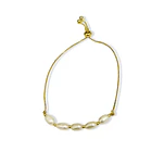 Pulsera Perla De Río Veneciana Enchapado Oro 18K Adaptable 3